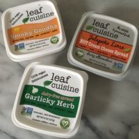 Gluten-free vegan cream cheese spreads from Leaf Cuisine
